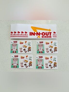 In-N-Out Burger Sticker Set - Red, Yellow, White